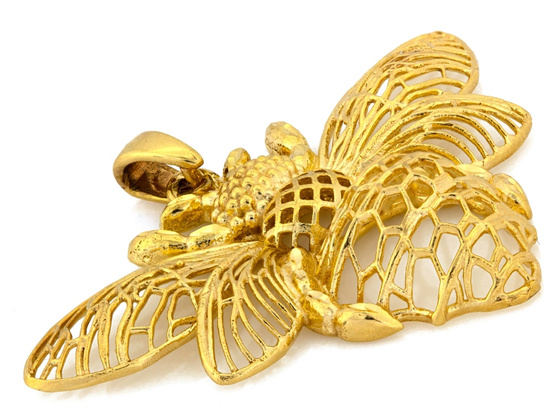 Zawieszka złota duża ażurowa pszczoła