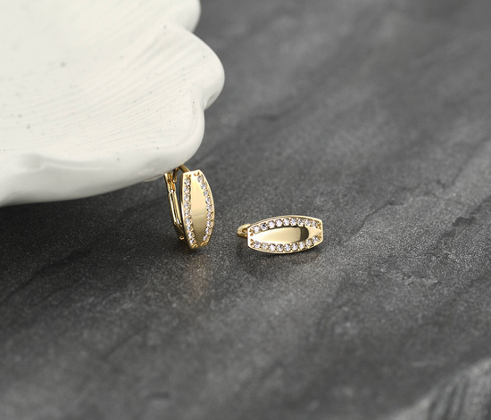 Złote kolczyki 585 z cyrkoniami - klasyczne