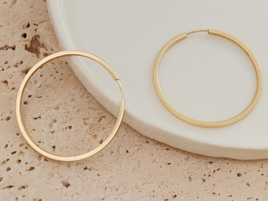 Kolczyki złote koła szarniry 35mm