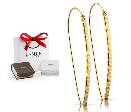 Złote kolczyki 585 nowoczesne, diamentowane