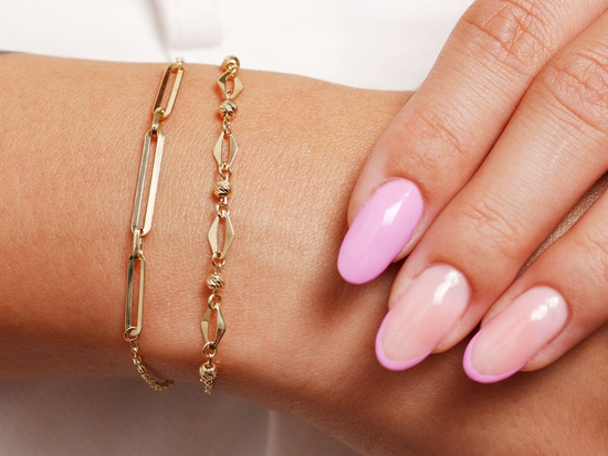 Bransoletka złota łańcuszkowa delikatna z dodatkiem dużych ogniw