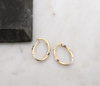 Złote kolczyki owalne koła diamentowane 375 - 23 mm