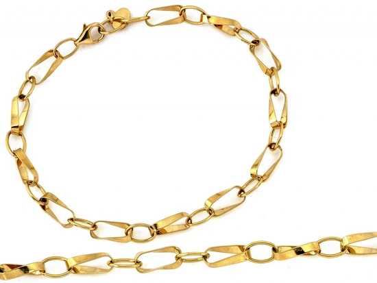 Złota bransoletka oryginalna modna efektowna duże ogniwa