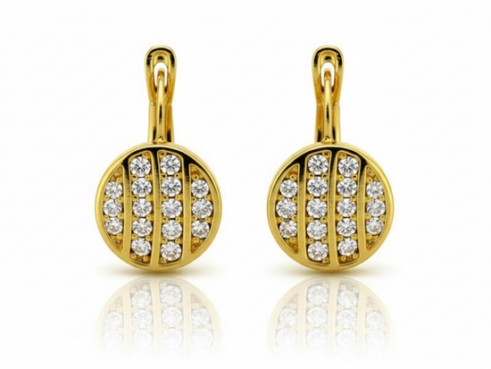 Kolczyki ze złota okrągłe z cyrkoniami