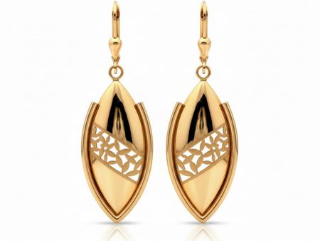 Kolczyki złote długie duże sztywne