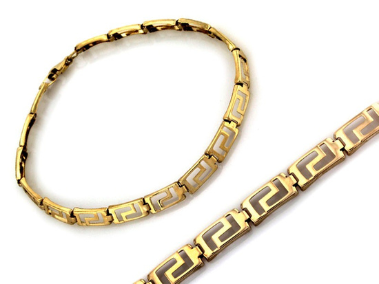 Bransoletka złota modny grecki wzór