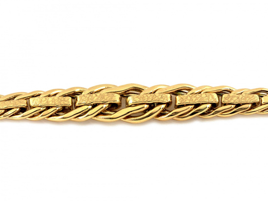 Bransoleta złota efektowna gruba przeplatana