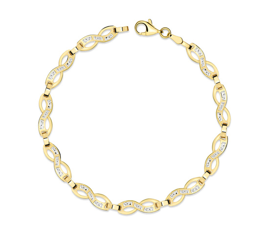 Złota bransoletka 375 nieskończoność z greckim wzorem 