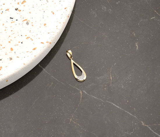 Złota zawieszka 585 - łezka