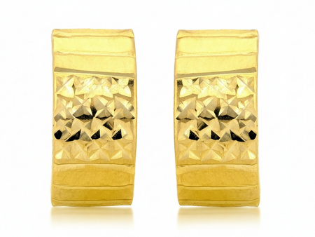 Kolczyki złote klasyka elegancji zdobione bez kamieni