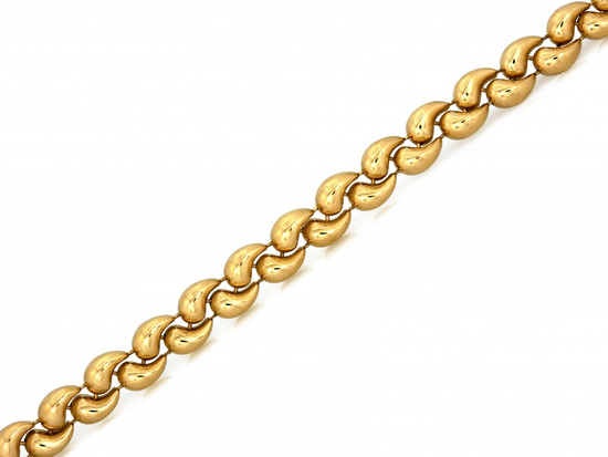 Złota bransoletka elementowa z małych dmuchanych kropli