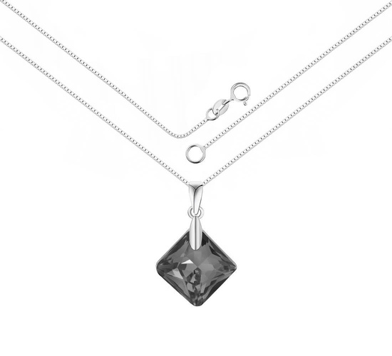 Naszyjnik srebrny 925 Swarovski - kwadrat