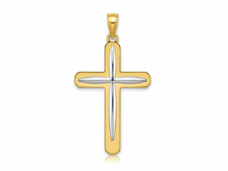 Złoty krzyżyk bez wizerunku w dwóch kolorach