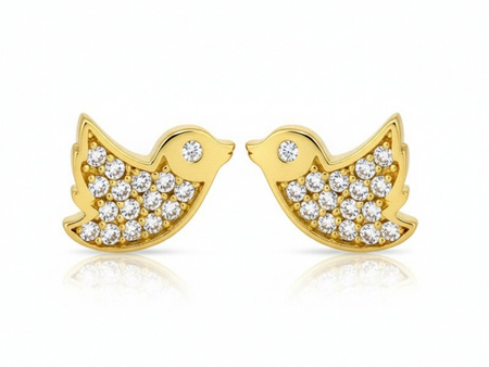 Kolczyki złote ptaki jaskółki