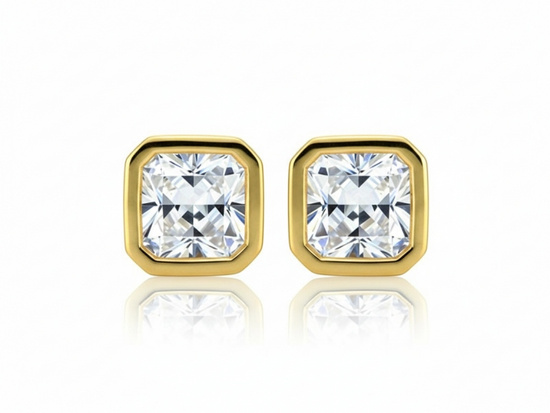 Kolczyki złote na sztyft cyrkonie