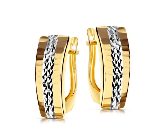 Złote kolczyki 375 diamentowane - klasyczne