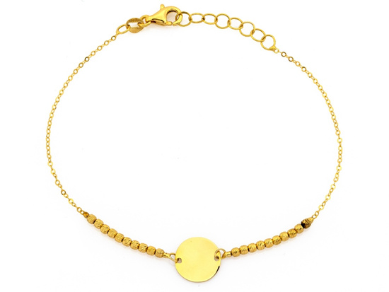 Bransoletka złota z diamentowanymi kulkami łańcuszkowa