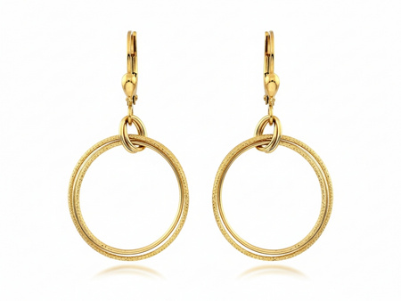 Kolczyki złote wiszące z trzech kółek