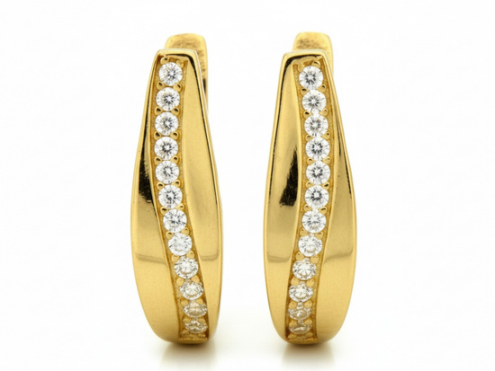 Kolczyki angielskie zapięcie z białymi kamieniami