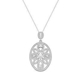 Naszyjnik srebrny 925 z diamentowymi cyrkoniami - fantazyjny