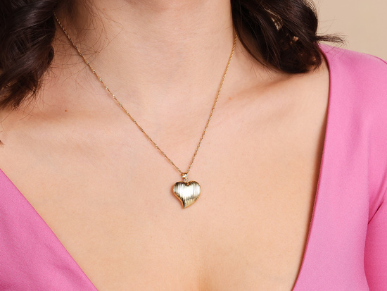 Zawieszka złote serce dmuchane zdobione