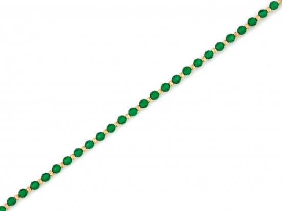 Bransoletka złota zielone szmaragdy syntetyczne