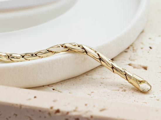 Złota bransoletka elegancka elementowa