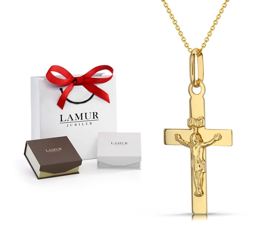Złoty naszyjnik 585 - krzyżyk 