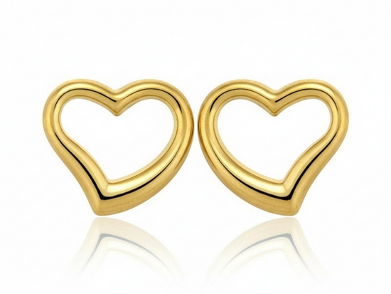 Kolczyki złote serduszka na sztyft