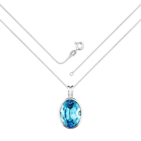 Naszyjnik srebrny 925 Swarovski - elipsa
