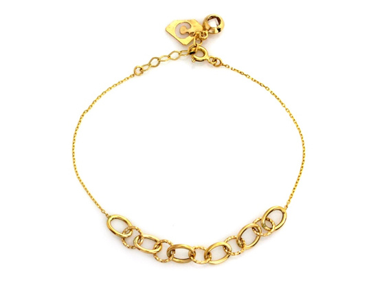 Bransoletka złota łańcuszkowa z delikatnym kółeczkami
