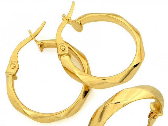 Kolczyki złote koła kółka zdobione