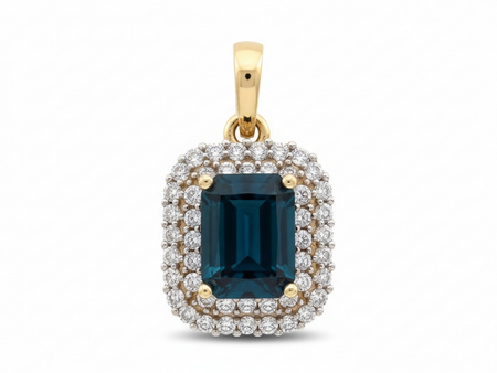 Prostokątna zawieszka cyrkonie i topaz london