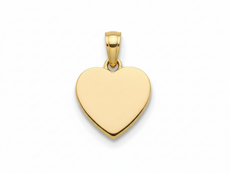 Złota zawieszka małe serce możliwy grawer