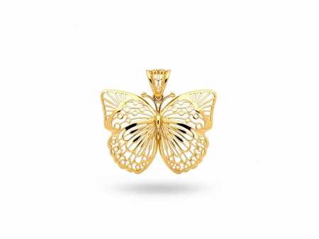 Złota zawieszka ażurowy motyl misterny wzór