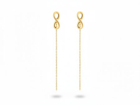 Kolczyki złote przeciągane z nieskończonością