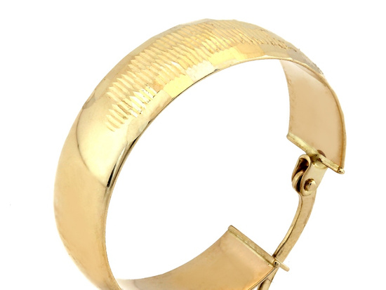 Kolczyki złote szerokie błyszczące koła 24mm