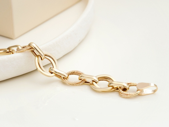 Złota bransoletka z dużych ogniw