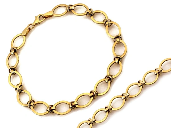 Bransoletka złota modna na czasie z dużych ogniw