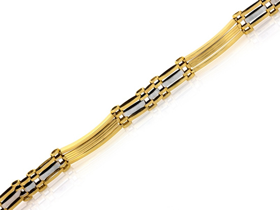 Złota bransoletka męska sztywne elementy