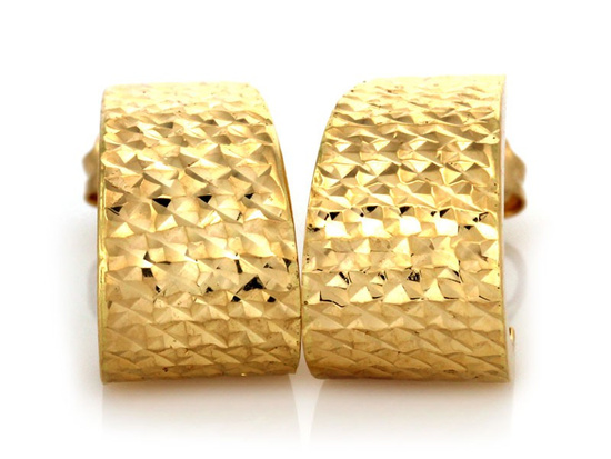 Złote kolczyki błyszczące bez kamieni