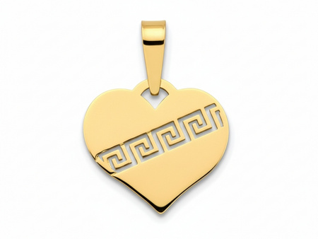 Serce zawieszka wisiorek z greckim wzorem