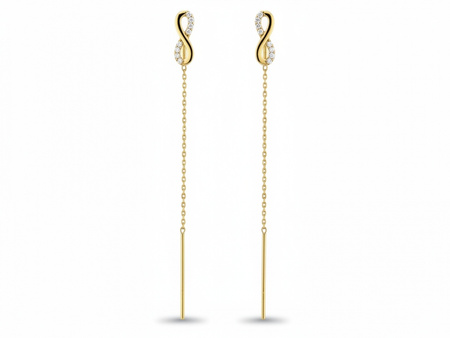 Kolczyki złote przeciągane z nieskończonością