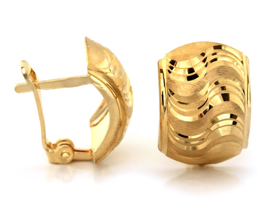 Kolczyki złote uniwersalny wzór błyszczące