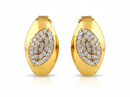 Kolczyki złote zdobione cyrkoniami wygodne zapięcie