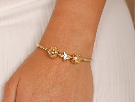 Zawieszka złota gwiazdka charms do bransoletki