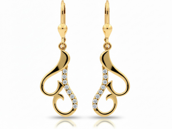 Kolczyki złote wiszące angielskie