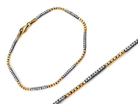 Złota bransoletka z kulkami i cyrkoniami