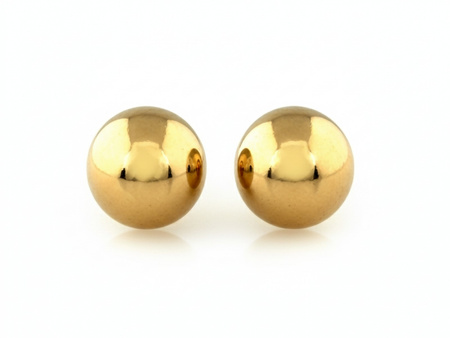 Kolczyki złote przy uchu pinezki na sztyfcie