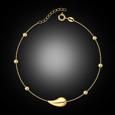 Złota bransoletka 375 nowoczesna kropla